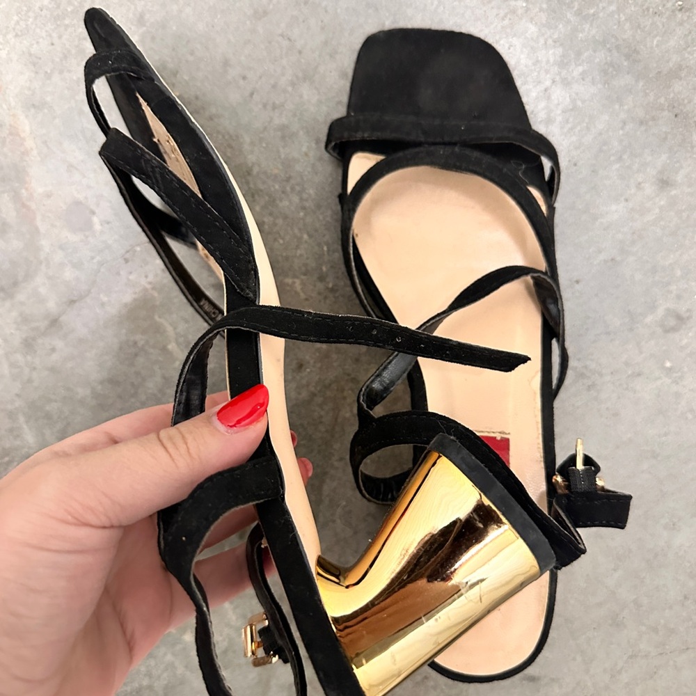 London Rebel Women's Black Strappy Sandals